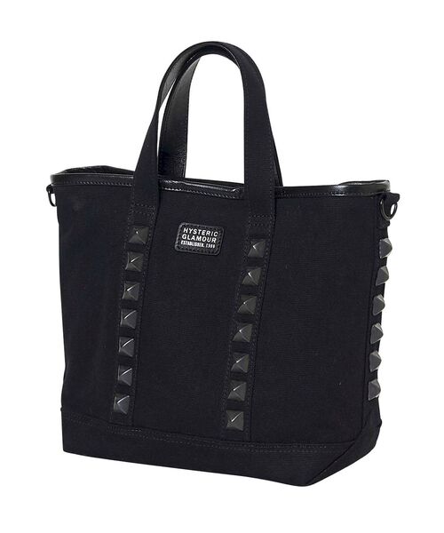 HYSTERIC GLAMOUR(ヒステリックグラマー)の「STUDS CANVAS クロスボディーバッグ(ショルダーバッグ・レディース・ブラック/ピンク・FREE)」の4枚目の写真