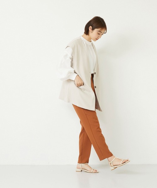 menue（メヌエ）の「ポインテッドトゥ 華奢Tストラップサンダル（サンダル・レディース・グレイッシュベージュ/ブラック/アイボリー/シルバー/ラベンダー・XS/S/M/L/LL/3L）」の7枚目の写真