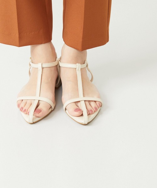 menue（メヌエ）の「ポインテッドトゥ 華奢Tストラップサンダル（サンダル・レディース・グレイッシュベージュ/ブラック/アイボリー/シルバー/ラベンダー・XS/S/M/L/LL/3L）」の11枚目の写真