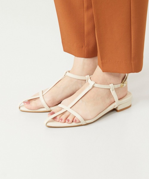 menue（メヌエ）の「ポインテッドトゥ 華奢Tストラップサンダル（サンダル・レディース・グレイッシュベージュ/ブラック/アイボリー/シルバー/ラベンダー・XS/S/M/L/LL/3L）」の12枚目の写真