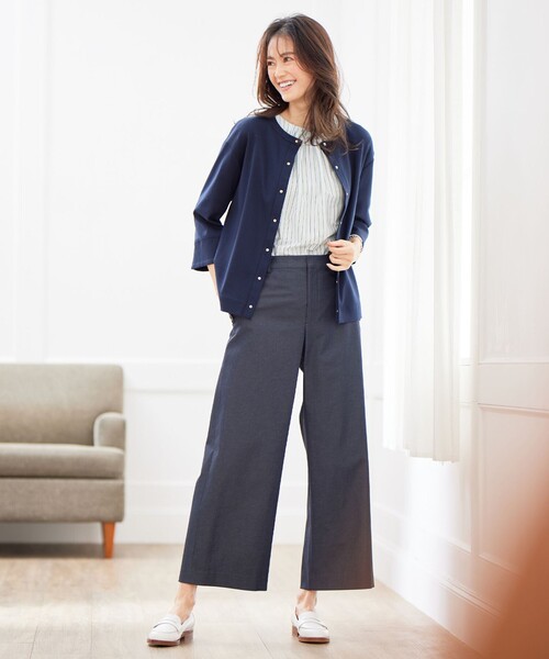 J.PRESS Ladies(J.プレス レディス)の「【洗える・吸水速乾】コットン麻シェルドライ ワイド パンツ(その他パンツ・レディース・アイボリー系/カーキ系/ネイビー系・S/XXS/XS)」の21枚目の写真