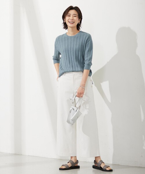 J.PRESS Ladies(J.プレス レディス)の「【洗える・吸水速乾】コットン麻シェルドライ ワイド パンツ(その他パンツ・レディース・アイボリー系/カーキ系/ネイビー系・S/XXS/XS)」の20枚目の写真
