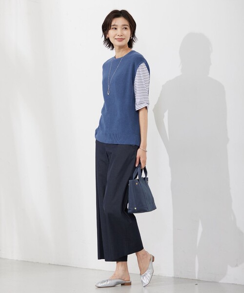 J.PRESS Ladies(J.プレス レディス)の「【洗える・吸水速乾】コットン麻シェルドライ ワイド パンツ(その他パンツ・レディース・アイボリー系/カーキ系/ネイビー系・S/XXS/XS)」の14枚目の写真
