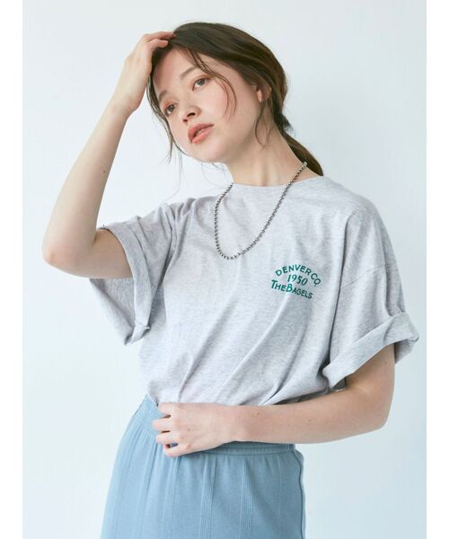 Ungrid（アングリッド）の「Bagel Tee（Tシャツ/カットソー・レディース・ライトグレー/オフホワイト/オレンジ/グリーン・FREE）」の7枚目の写真