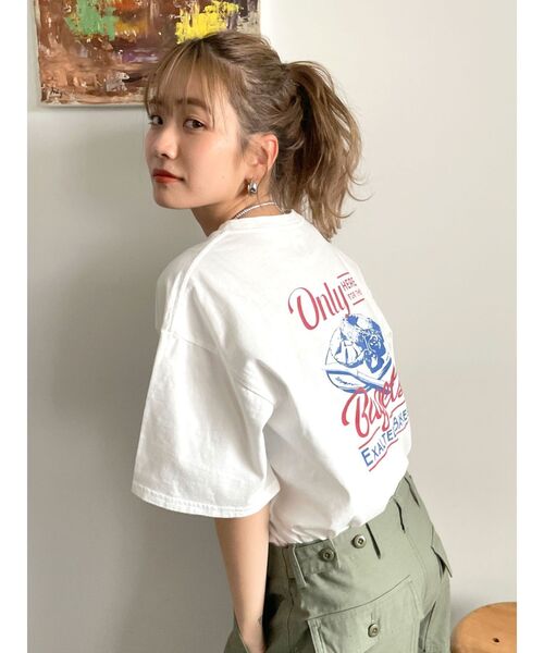 Ungrid（アングリッド）の「Bagel Tee（Tシャツ/カットソー・レディース・ライトグレー/オフホワイト/オレンジ/グリーン・FREE）」の10枚目の写真