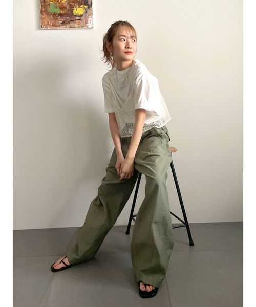 Ungrid（アングリッド）の「Bagel Tee（Tシャツ/カットソー・レディース・ライトグレー/オフホワイト/オレンジ/グリーン・FREE）」の8枚目の写真