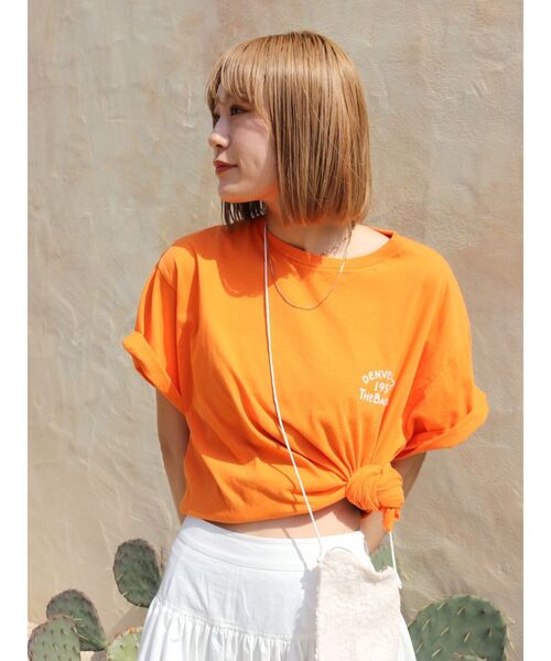 Ungrid（アングリッド）の「Bagel Tee（Tシャツ/カットソー・レディース・ライトグレー/オフホワイト/オレンジ/グリーン・FREE）」の21枚目の写真