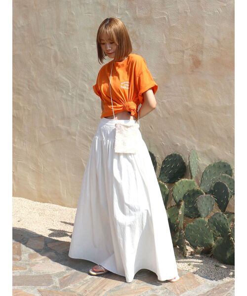 Ungrid（アングリッド）の「Bagel Tee（Tシャツ/カットソー・レディース・ライトグレー/オフホワイト/オレンジ/グリーン・FREE）」の6枚目の写真