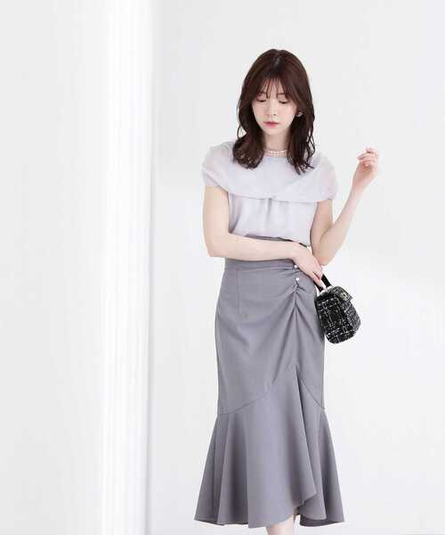 PROPORTION BODY DRESSING（プロポーションボディドレッシング）の「ケープブラウス / 1213110401（シャツ/ブラウス・レディース・ネイビー/グレー/パープル・FREE）」の8枚目の写真