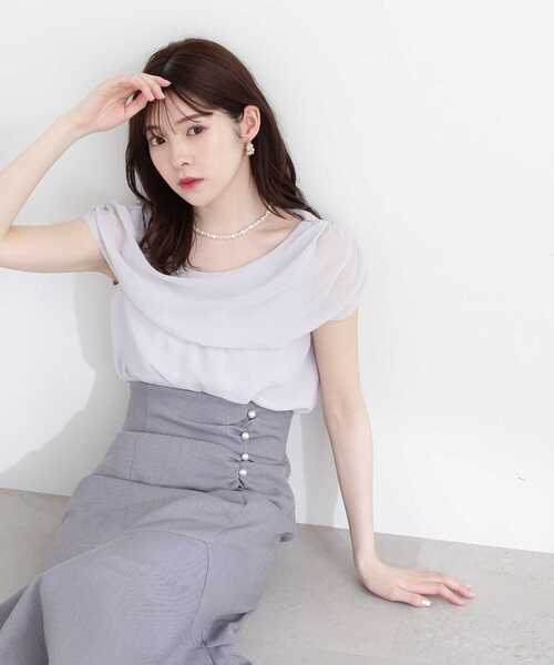 PROPORTION BODY DRESSING（プロポーションボディドレッシング）の「ケープブラウス / 1213110401（シャツ/ブラウス・レディース・ネイビー/グレー/パープル・FREE）」の2枚目の写真