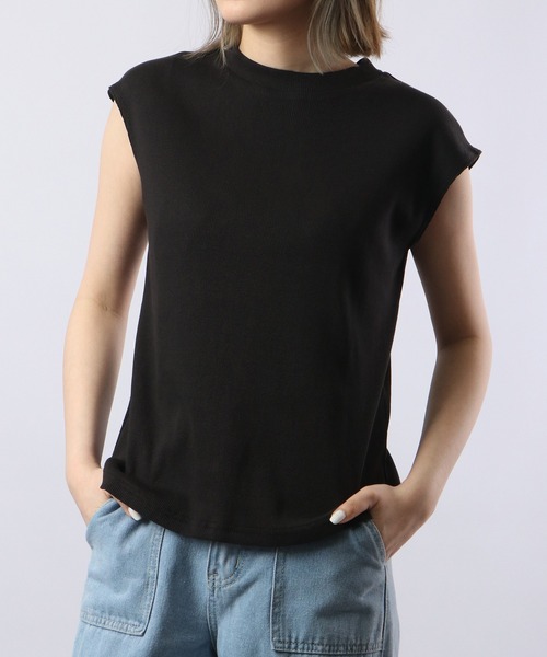 atONE(アットワン)の「atONE フレンチスリーブリブカットソー(Tシャツ/カットソー・レディース・ベージュ/ブラック/オフホワイト・4L~5L/LL~3L/M-L)」の14枚目の写真