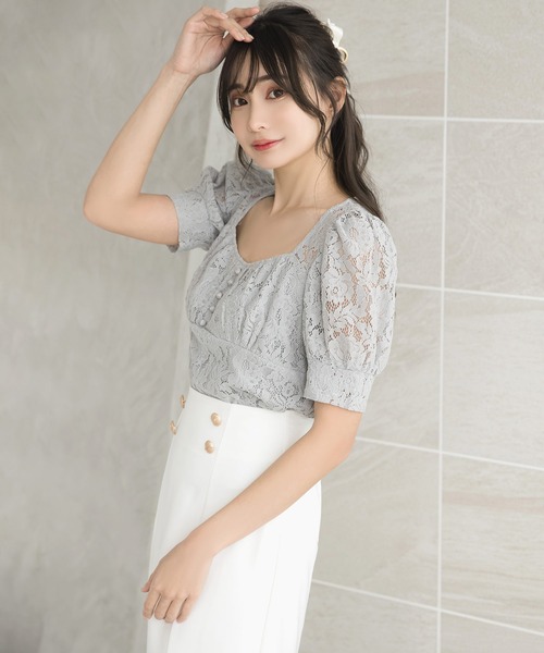 Julia Boutique（ジュリアブティック）の「ダブルボタンマーメイドロングスカート/23037（スカート・レディース・ブラック/ホワイト/ライム/ピンク・ONE）」の7枚目の写真