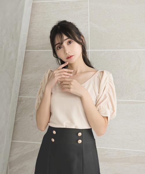 Julia Boutique（ジュリアブティック）の「ダブルボタンマーメイドロングスカート/23037（スカート・レディース・ブラック/ホワイト/ライム/ピンク・ONE）」の10枚目の写真