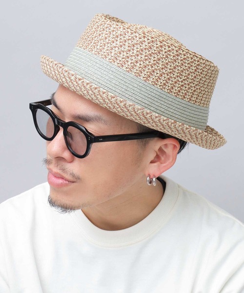 Basiquenti（ベーシックエンティ）の「モザイクブレード ペーパー ポークパイハット（ハット・メンズ・ブラック/ブラウン/ダークブラウン・FREE）」の6枚目の写真