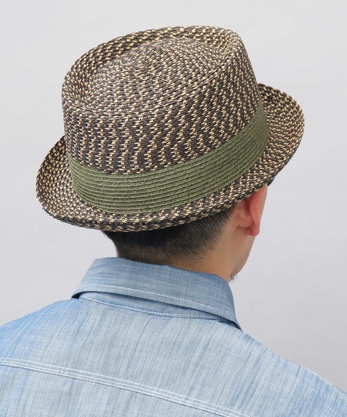 Basiquenti（ベーシックエンティ）の「モザイクブレード ペーパー ポークパイハット（ハット・メンズ・ブラック/ブラウン/ダークブラウン・FREE）」の7枚目の写真