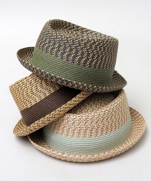 Basiquenti（ベーシックエンティ）の「モザイクブレード ペーパー ポークパイハット（ハット・メンズ・ブラック/ブラウン/ダークブラウン・FREE）」の13枚目の写真