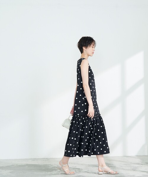 【タグ付未使用】NOLLEY'S sophi ドット ボウタイ ワンピース NOLLEY'S Sophi（ノーリーズソフィ）の「ドットタフタティアード