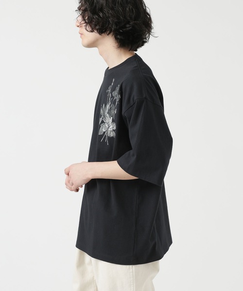 NANO universe（ナノユニバース）の「LB.04/フラワープリント刺繍Tシャツ（Tシャツ/カットソー・メンズ・ホワイト/ブルーグリーン/スミクロ・L/M/S）」の9枚目の写真