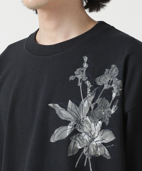 NANO universe（ナノユニバース）の「LB.04/フラワープリント刺繍Tシャツ（Tシャツ/カットソー・メンズ・ホワイト/ブルーグリーン/スミクロ・L/M/S）」の11枚目の写真