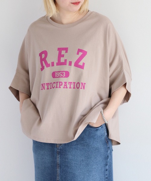 cepo(セポ)の「<新色追加>カレッジロゴポンチョTee(Tシャツ/カットソー・レディース・ブラック/オフホワイト/イエロー/ベージュ/ブラック系その他/ホワイト系その他/ベージュ系その他・M)」の6枚目の写真