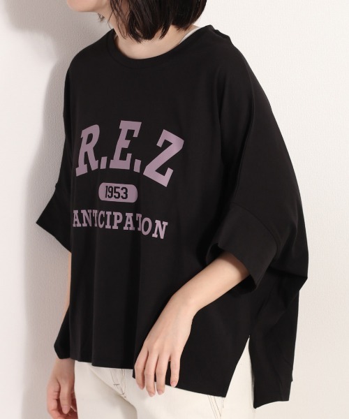 cepo(セポ)の「<新色追加>カレッジロゴポンチョTee(Tシャツ/カットソー・レディース・ブラック/オフホワイト/イエロー/ベージュ/ブラック系その他/ホワイト系その他/ベージュ系その他・M)」の12枚目の写真