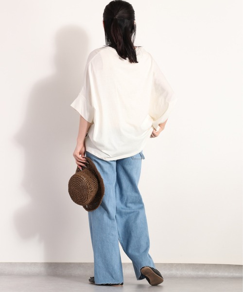 cepo(セポ)の「<新色追加>カレッジロゴポンチョTee(Tシャツ/カットソー・レディース・ブラック/オフホワイト/イエロー/ベージュ/ブラック系その他/ホワイト系その他/ベージュ系その他・M)」の21枚目の写真