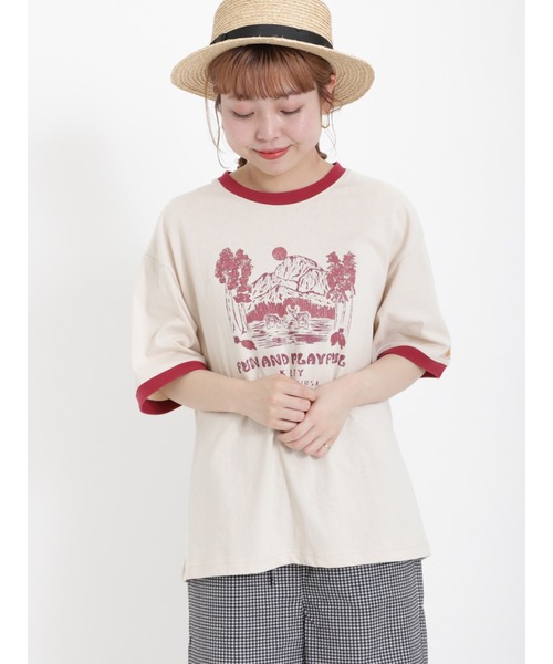 Samansa Mos2（サマンサ モスモス）の「【KELTY×SamansaMos2】シカプリントTシャツ（Tシャツ/カットソー・レディース・ミント/クリーム・ﾌﾘ-）」の8枚目の写真