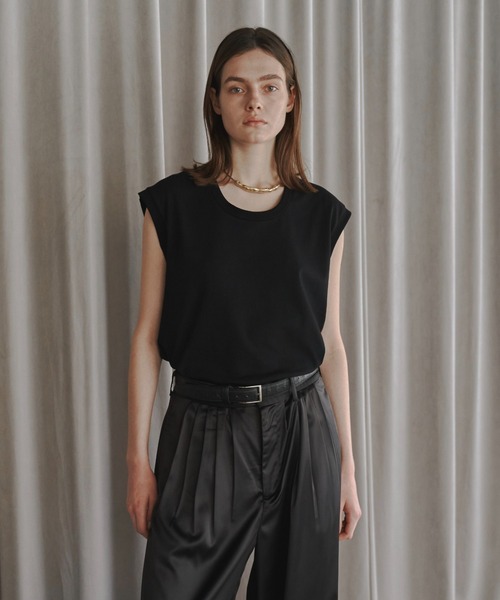 【新品未使用】seyto（セイト ）ジャガードフリンジノースリーブトップス seyto（セイト）の「Jacquard fringe sleeveless tops