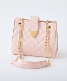 ハートエンブレム付きキルティングバック【WEB限定色あり】