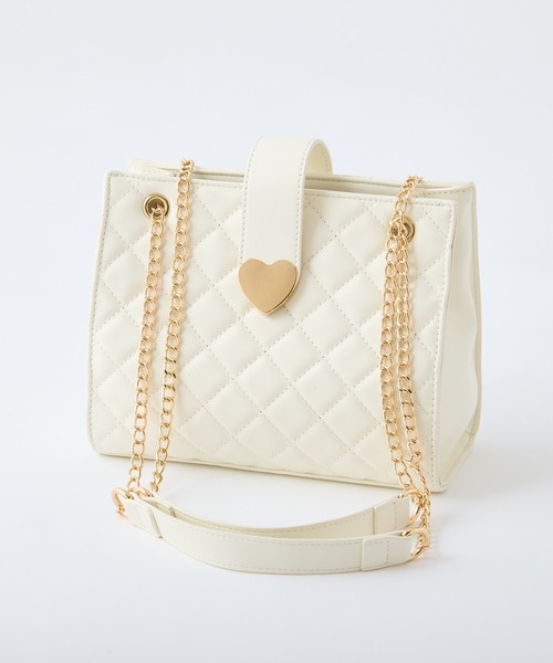 one after another NICE CLAUP（ワンアフターアナザーナイスクラップ）の「ハートエンブレム付きキルティングバック【WEB限定色あり】（ショルダーバッグ・レディース・ブラック/レッド/ピンク/アイボリー・FREE）」の18枚目の写真