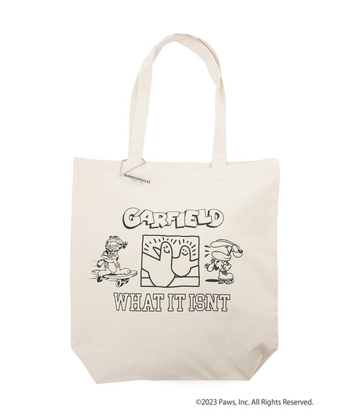 (What it isNt)ART BY MARKGONZALES(ワットイットイズント)の「(What it isNt)ART BY MARK GONZALES キャンバストートバッグ(トートバッグ・レディース・ホワイト/ブラック・FREE)」の3枚目の写真