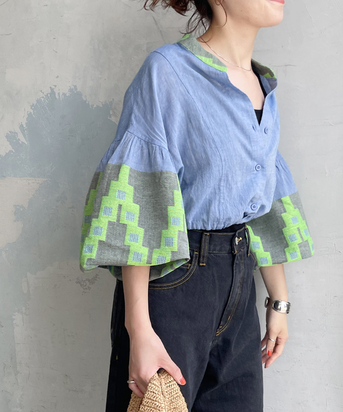 ブラウス シャツ (DEVOTION TWINS)SLIT NECK BLOUSE レディース ROSE BUD｜DEVOTION TWINS/SLIT NECK BLOUSE | Rakuten Fashion