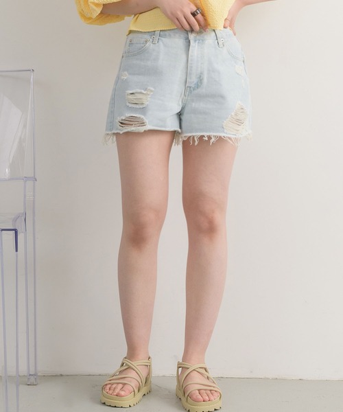 RETRO GIRL(レトロガール)の「アソートダメージデニムSPT(デニムパンツ・レディース・ライトブルー/ブラック/ブルー系その他5・MEDIUM/SMALL)」の1枚目の写真