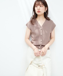 natural couture | BIGパールノースリニット(タンクトップ)