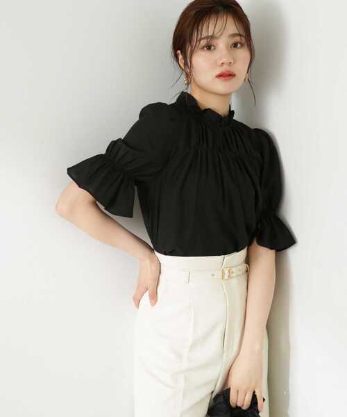 PROPORTION BODY DRESSING（プロポーションボディドレッシング）の「オーガンジーフリルブラウス / 1213210700（シャツ/ブラウス・レディース・ブルー/ホワイト系その他/ブラック・MEDIUM/SMALL）」の6枚目の写真