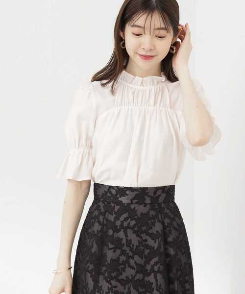 PROPORTION BODY DRESSING（プロポーションボディドレッシング）の「オーガンジーフリルブラウス / 1213210700（シャツ/ブラウス・レディース・ブルー/ホワイト系その他/ブラック・MEDIUM/SMALL）」の12枚目の写真