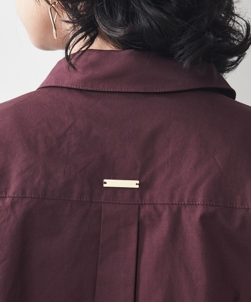 CHIC STYLE（シックスタイル）の「＜大きいサイズ＞綿100％クロップド丈シャツ シックスタイル（シャツ/ブラウス・レディース・ブラック/ワイン・L/LL/3L/4L/5L）」の17枚目の写真