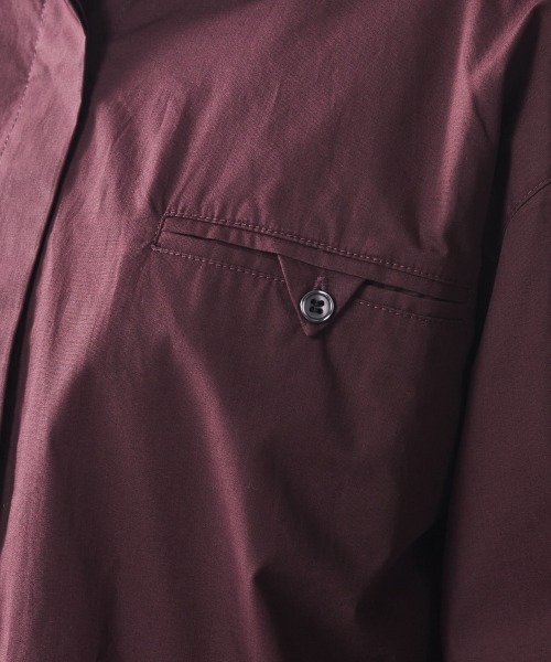 CHIC STYLE（シックスタイル）の「＜大きいサイズ＞綿100％クロップド丈シャツ シックスタイル（シャツ/ブラウス・レディース・ブラック/ワイン・L/LL/3L/4L/5L）」の19枚目の写真