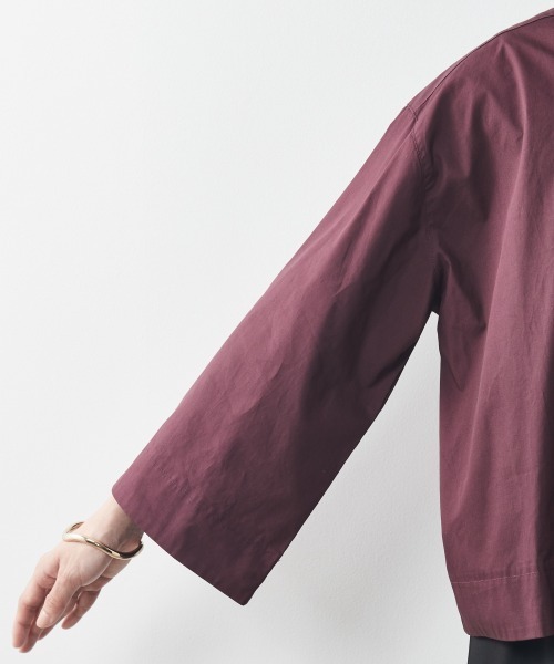 CHIC STYLE（シックスタイル）の「＜大きいサイズ＞綿100％クロップド丈シャツ シックスタイル（シャツ/ブラウス・レディース・ブラック/ワイン・L/LL/3L/4L/5L）」の20枚目の写真