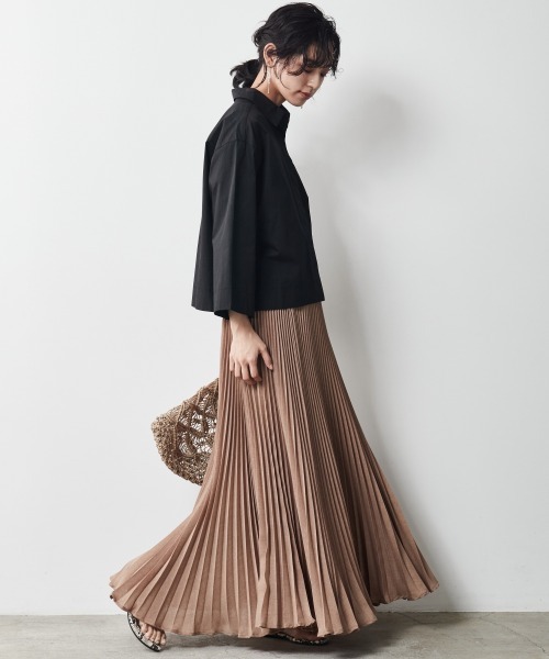 CHIC STYLE（シックスタイル）の「＜大きいサイズ＞綿100％クロップド丈シャツ シックスタイル（シャツ/ブラウス・レディース・ブラック/ワイン・L/LL/3L/4L/5L）」の9枚目の写真