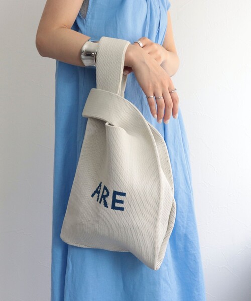 EARTH MADE（アースメイド）の「【EARTH MADE/アースメイド】ニットロゴマーケットバッグ（トートバッグ・レディース・グリーン/キナリ/ブラウン/ピンク・FREE）」の8枚目の写真