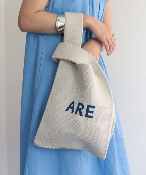 EARTH MADE（アースメイド）の「【EARTH MADE/アースメイド】ニットロゴマーケットバッグ（トートバッグ・レディース・グリーン/キナリ/ブラウン/ピンク・FREE）」の5枚目の写真