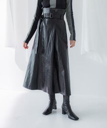 UNITED TOKYO | ヴィーガンレザーフレアスカート(スカート)
