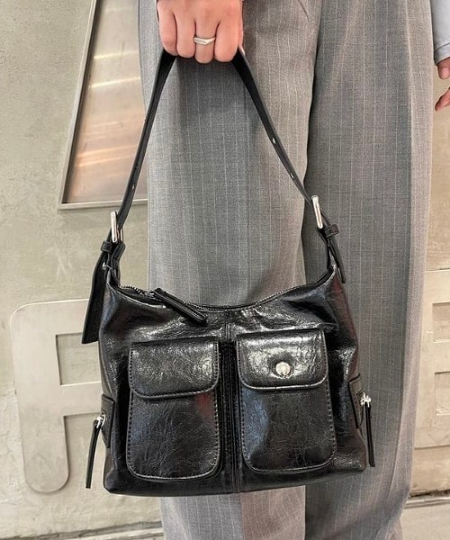 Ray BEAMS（レイビームス）の「Ray BEAMS / ダブル ベルト バッグ（トートバッグ・レディース・ブラック/オレンジ・ONE SIZE）」の13枚目の写真