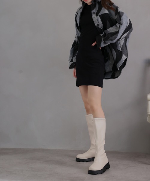 ストレッチインヒールロングブーツ 厚底 楽天市場】【SALE】 厚底ストレッチフィット美脚ロングブーツ