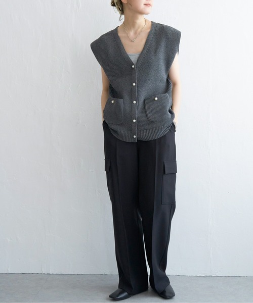 notch.（ノッチ）の「パールボタンベスト（ベスト・レディース・オフホワイト/ブラック/チャコールグレー・M）」の7枚目の写真