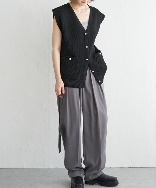 notch.（ノッチ）の「パールボタンベスト（ベスト・レディース・オフホワイト/ブラック/チャコールグレー・M）」の15枚目の写真