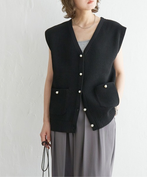 notch.（ノッチ）の「パールボタンベスト（ベスト・レディース・オフホワイト/ブラック/チャコールグレー・M）」の13枚目の写真
