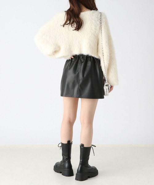 Heather（ヘザー）の「ハイウエストミニスカート　975634（スカート・レディース・ブラック/ブラウン・M/S）」の6枚目の写真