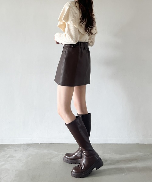 Heather（ヘザー）の「ハイウエストミニスカート　975634（スカート・レディース・ブラック/ブラウン・M/S）」の20枚目の写真